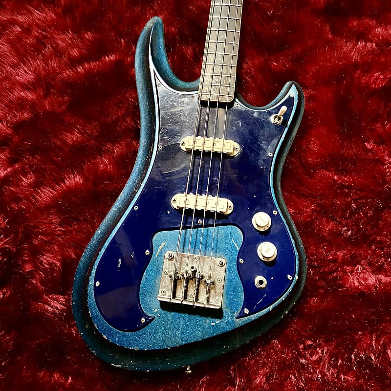 c.1967- Guyatone EB-9 “Sharp 5” Bass MIJ Vintage Bass”Sparkling Blue”