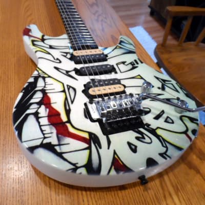 Peavey HP Special Custom Graffiti Graphic Art Paint Drip Edition Hartley Peavey Signature Series Floyd Rose 3 Pickup Humbucker Single Coil Whammy Tremolo Bar Tremelo One-of-a-kind Electric Guitar image 4
