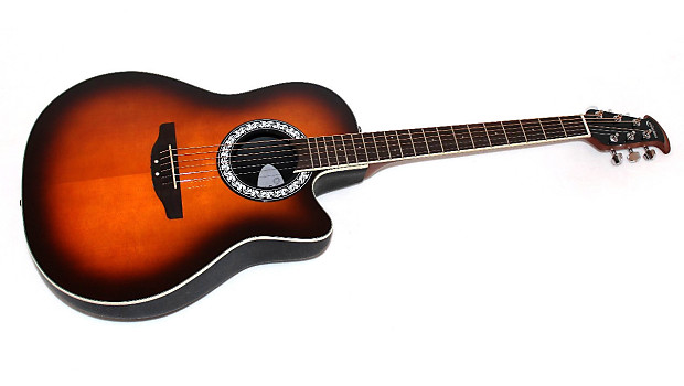 Ovation Celebrity CA24-1 Mid-Depth Sunburst Acoustic-Electric Guitar w/ Case