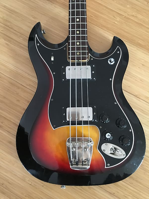 Hagstrom 1970s HIIBN / F400N Sunburst Electric Bass Owned by Payam Doostzadeh of Young The Giant image 1