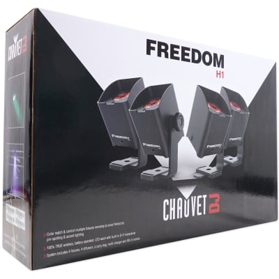 Chauvet DJ Freedom H1 X4 (4) Wireless RGBAW+UV Wash Lights+Bag+Charger+Remote image 7