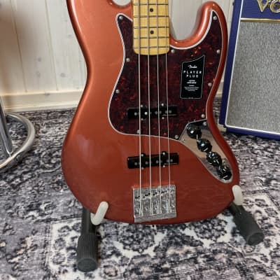 Fender Player Plus Active Jazz Bass MN 2022 Aged Candy Apple Red image 3