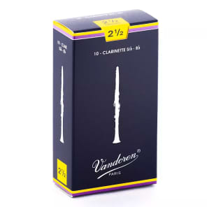 Vandoren CR1025 Traditional Bb Clarinet Reeds - Strength 2.5 (Box of 10)