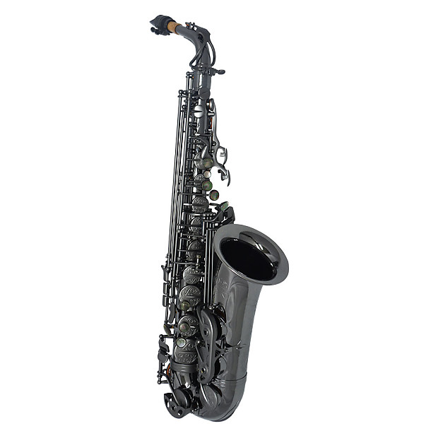 Schiller Premier Havana Alto Saxophone Black Nickel with Brushed Black Nickel Totem Keys
