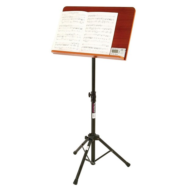 On-Stage SM7312W Conductor Sheet Music Stand w/ Wide Rosewood Bookplate image 1
