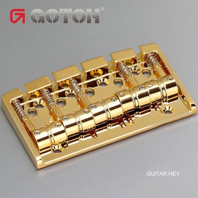 NEW Gotoh 404SJ-5 5-String Bass Bridge MULTI TONAL Steel Saddles - GOLD