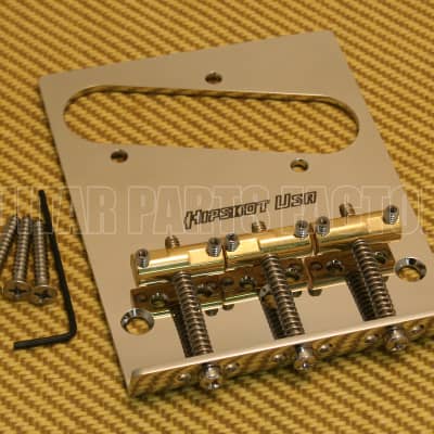 44100-33 Hipshot Stainless Steel Tele Bridge 3 Hole Mount With Compensated Saddles