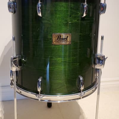 VTG PEARL Emerald Mist Floor Tom Drum 16"x16" Maple Prestige Session - Gorgeous Clean image 2