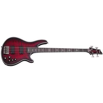 Schecter Hellraiser Extreme-4  Crimson Red Burst Satin CRBS Electric Bass + Hard Case Extreme 4 image 2
