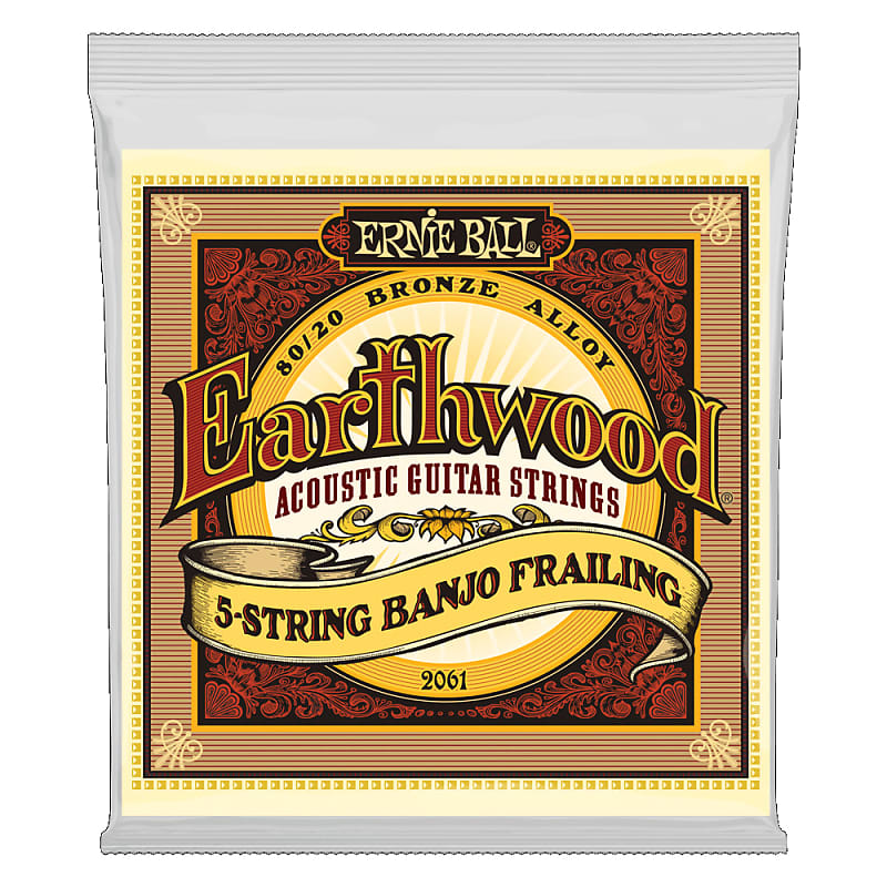 Ernie Ball Earthwood 5-String Banjo Frailing Loop End 80/20 Bronze Acoustic Guitar Strings - 10-24 Gauge 2061 image 1