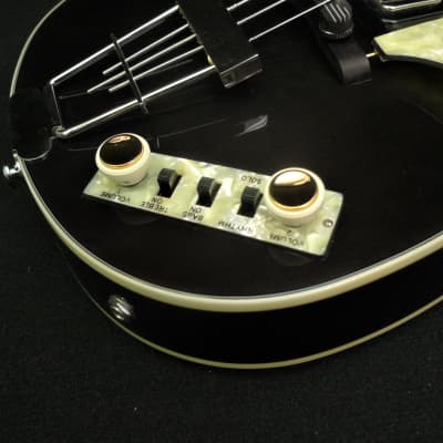 Hofner HCT-500/1-BK Contemporary Beatle Bass Trans BLACK, Custom with Tea Cup Knobs & LaBella Flats image 10