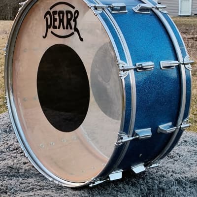 70's Pearl 26" x 10" Blue Sparkle Bass Drum image 2