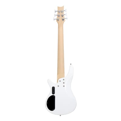 Glarry 44 Inch GIB 6 String H-H Pickup Laurel Wood Fingerboard Electric Bass Guitar with Bag and other Accessories 2020s - White image 11