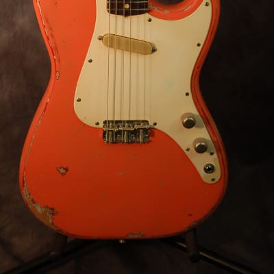 Video Demo Vintage 1960 Fender Musicmaster Refin'd Shell Pink Pro Setup Original Hard Shell Case image 2