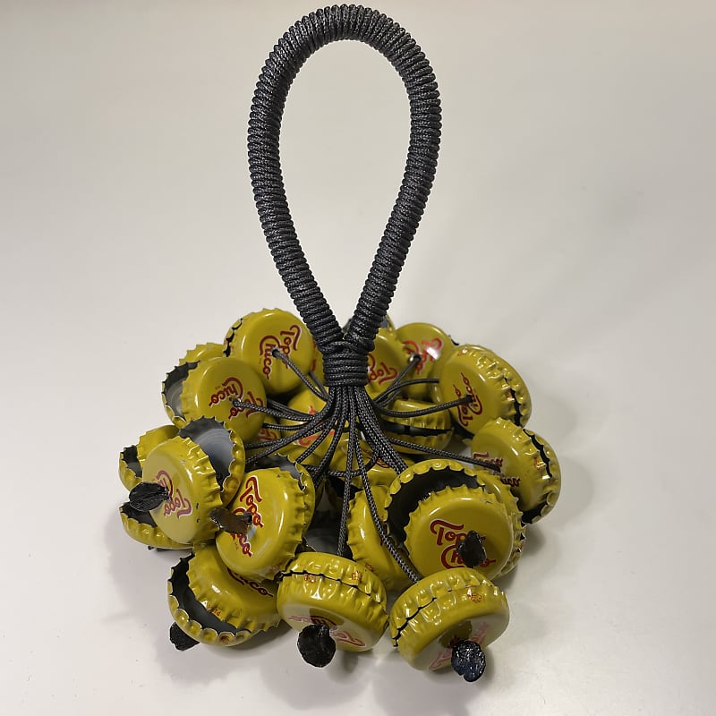 Upcycled Percussion - Bottle Cap Hand Rattle / Shaker - Topo | Reverb