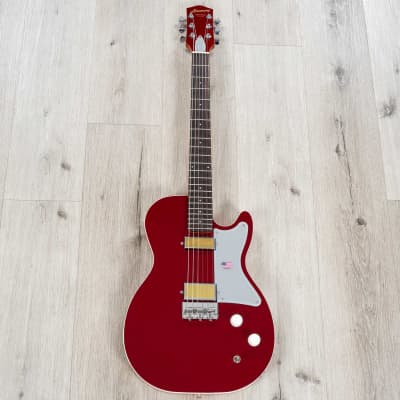 Harmony Standard Jupiter Thinline Semi-Hollow Guitar, Rosewood Fretboard, Cherry image 3
