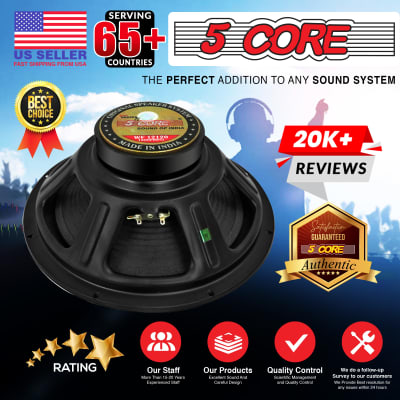 5 Core 12 Inch Subwoofer PAIR Audio Raw Replacement PA DJ Speaker Sub Woofer 120W RMS 1200W PMPO Subwoofers 8 Ohm 1.25" Copper Voice Coil WF 12120 2PCS image 13