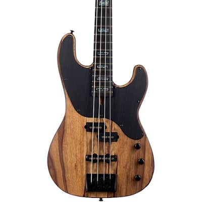 Schecter Guitar Research Model-T 4 Exotic Black Limba Electric Bass Satin Natural 2832 image 2