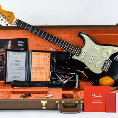 Fender Custom Shop 60 Stratocaster Heavy Relic Aged Black Over 3 Color Sunburst 2023 image 3