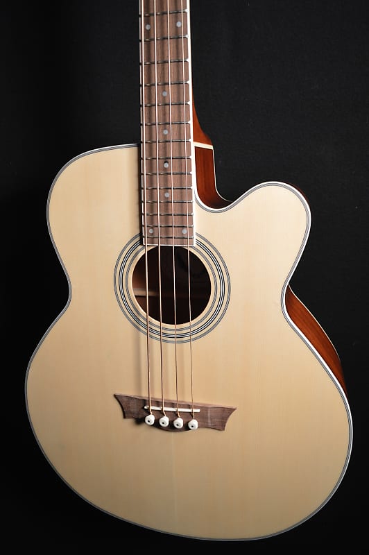 Dean EABC 4 String Satin Natural Acoustic Electric Bass Reverb