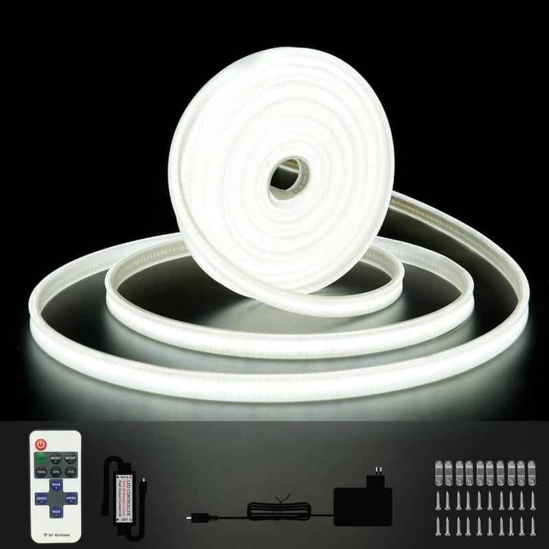 dephen UL-Listed COB LED Strip Lights - 5m/16.4ft COB LED Strip 4000K  5500Lm CRI 90+ LED Light Strip, 528LEDs/M Tape Light, DC24V LED Strip  Lights for