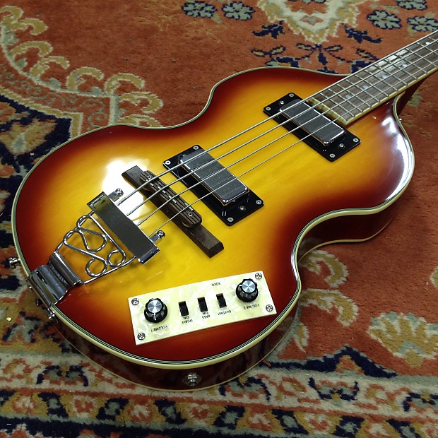 Jay Turser Violin Beatle Bass JTB-2B-VS Vintage Sunburst with Case - Price Drop image 1