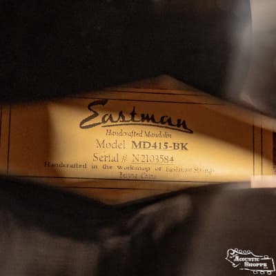 Eastman MD415-BK "Black Top" F-Style Mandolin #3584 image 12