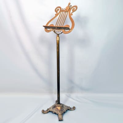 Vtg Ornate hot Brass/Bronze Book Music Bible Stand Holder