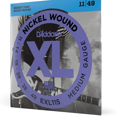 D'Addario EXL115 Nickel Wound Electric Strings - .011-.049 Medium/Blues-Jazz Rock image 1