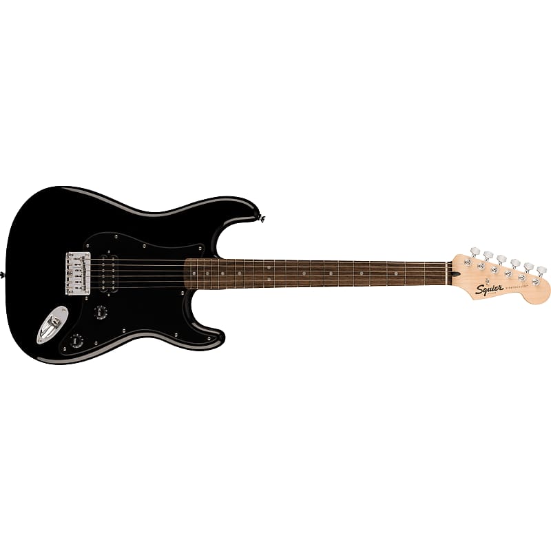 Squier Sonic Stratocaster HT H Guitar, Laurel Fingerboard, Black Pickguard, Black image 1