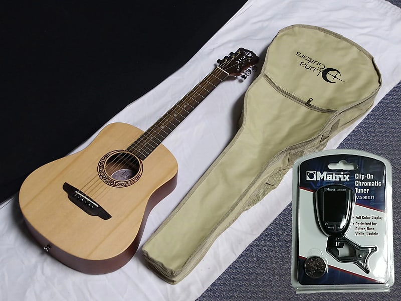 Luna Safari Muse Spruce acoustic guitar NEW - 3/4 Travel Size w/ Gig Bag + Tuner image 1