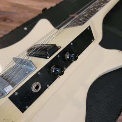 Mel-O-Bar 10 String Slide Guitar Patent Pending Early 1966 Pot Codes White All Original & RARE image 8