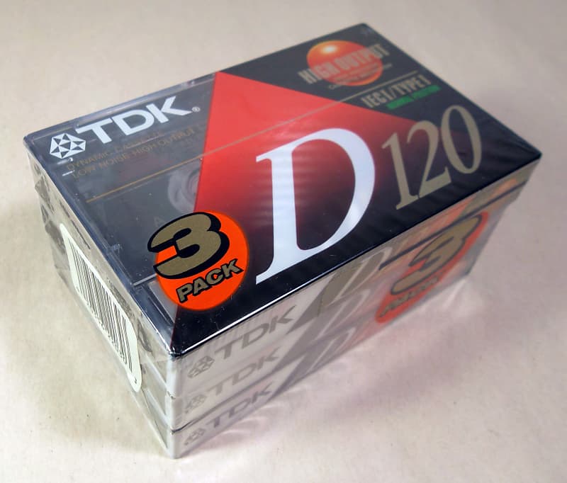 3 TDK D-120 D120 IEC Rare Type I Normal Hi Output NOS Sealed Cassette Tapes Cassette Tapes  			