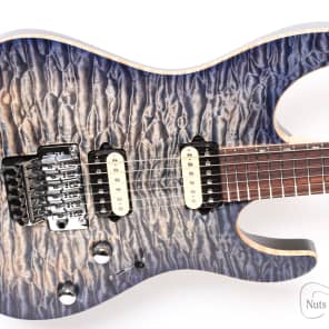 Suhr Modern Carve Top 2009 LE, Serial #1 – Faded Trans Whale Blue Burst on a 3/4" Quilted Maple Top image 1