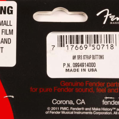 Fender® American Standard SRS Strap Buttons (2) 099-4914-000 image 3
