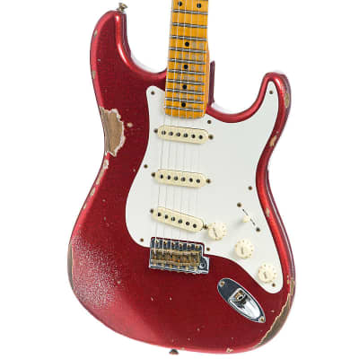 Fender Custom Shop 1957 Stratocaster Heavy Relic, Lark Guitars Custom Run -  Red Sparkle (552) image 4