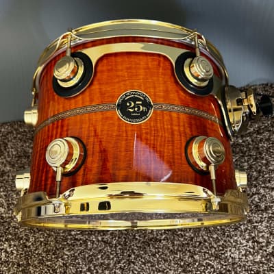 DW 25TH anniversary Anniversary Amber Lacquer Over Flame Maple 5 Piece w/snare W/MAY mic system image 18