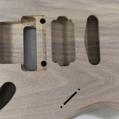 Unfinished Walnut HSS guitar body - fits Fender Strat Stratocaster neck Floyd Rose J1619 image 2