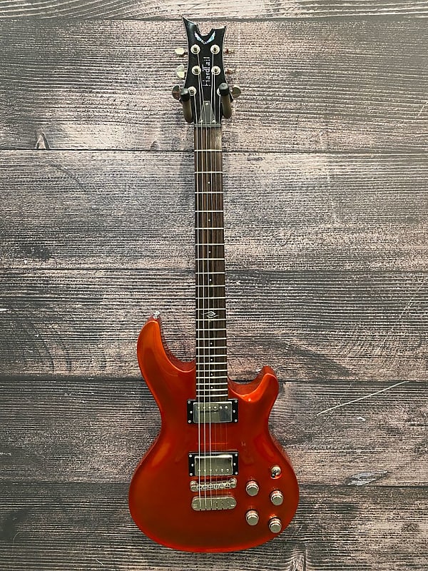 Electric Guitar Dean USA Hardtail Flamed Red Wood Top Made