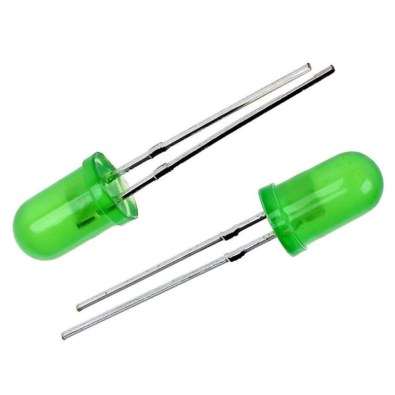 Green LED 5mm Round Wide Angle Diffused LED Light Emitting | Reverb