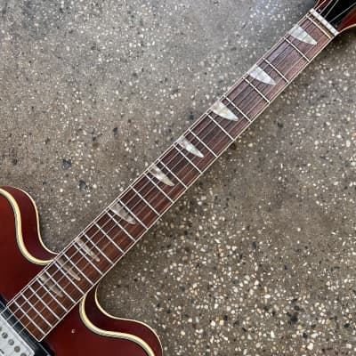 Teisco Vintage Hollowbody Electric Guitar 1960s - Red image 9