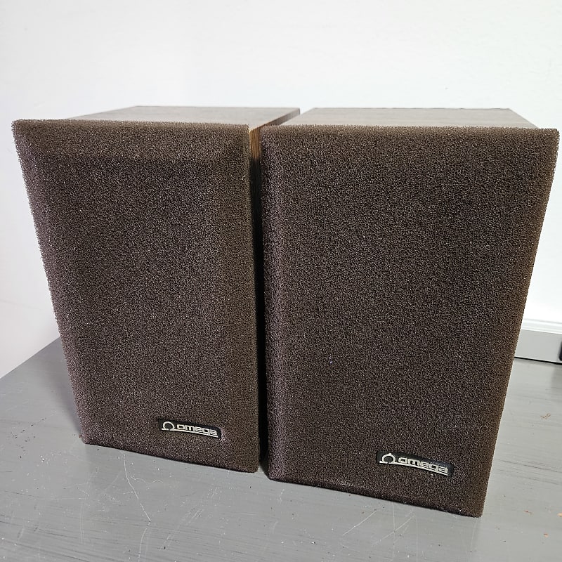 Omega Vintage Bookshelf Speakers 2Way Rare Reverb