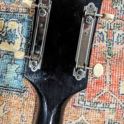 1961 Harmony H22 Short Scale Bass guitar, Gold Foil PU, Super Clean Shape, w/Hard Case image 10