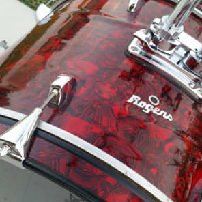 Rogers Brook Mays Era Script Logo Red Pearl 4 Pc Drum Set image 3