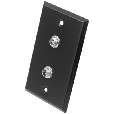 Seismic Audio - Black Stainless Steel Wall Plate - Dual 1/4" TRS Stereo Jacks image 1
