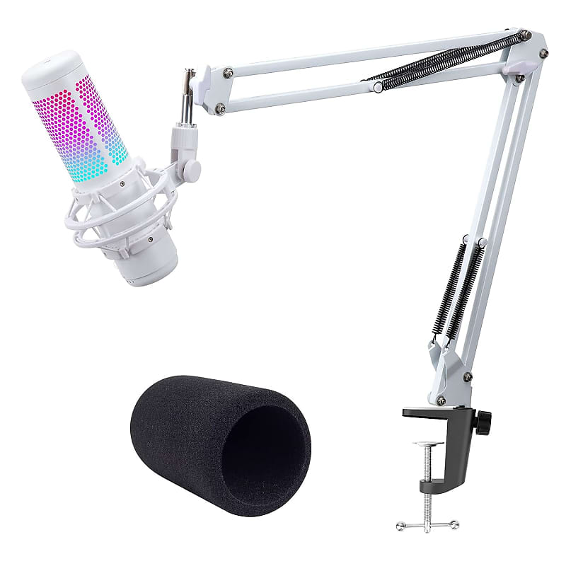 White Mic Arm Compatible With Hyperx Quadcast S - Premium Quadcast