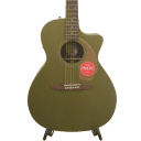 Used Fender Player Newporter Acoustic Electric Guitar - Olive Satin (please note crack)