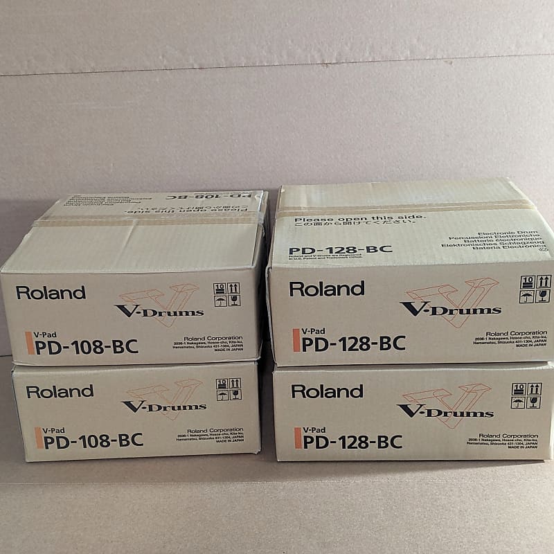 Roland TD50 Tom Pack, Set of 4, Two PD-128-BC & Two PD-108-BC Current Model - BLACK CHROME image 1