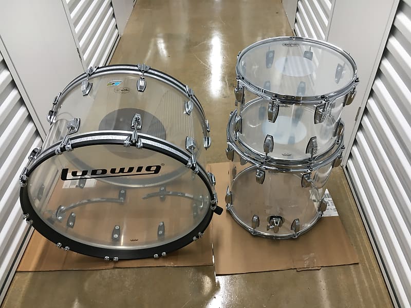Ludwig Vistalite Reissue Drum Kit 3 Piece Clear 24/16/14 Reverb