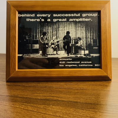 |Original|1969 Acoustic Amplifiers Promotional Ad Ft. SPIRIT Onstage I've Got A Line On You |Framed| image 1